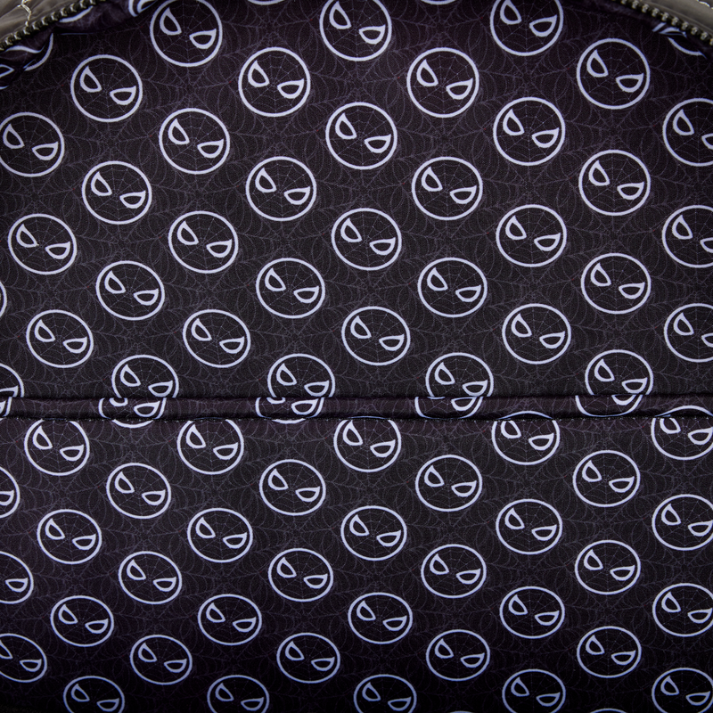 Loungefly Spider-Man Black and White Suit Cosplay Quilted Full Size Backpack