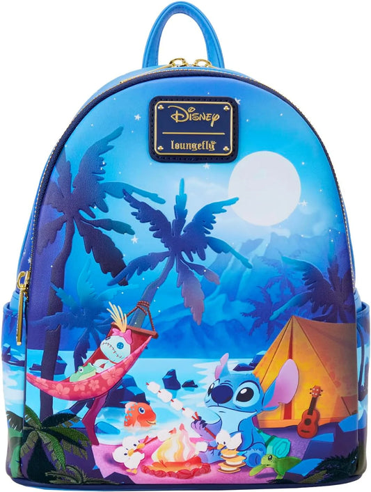 Loungefly Disney Stitch Camping Cuties Glow Mini Backpack