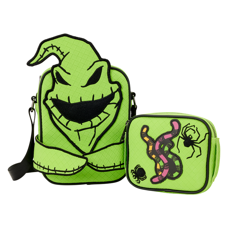 Loungefly Disney NBC Oogie Boogie Glow Crossbuddies Cosplay Crossbody Bag with Coin Bag